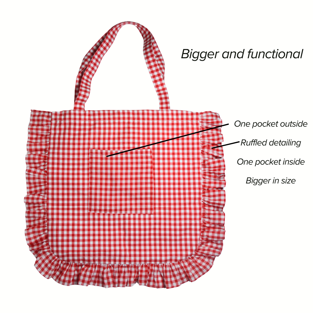 Ruby Ruffles | Gingham Tote