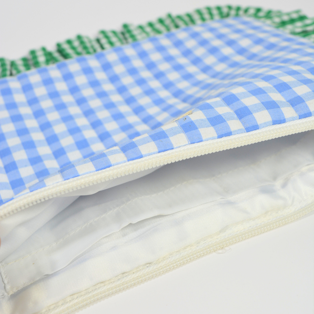 Ocean Eyes Pouches | Quilted Ruffle Pouch Set