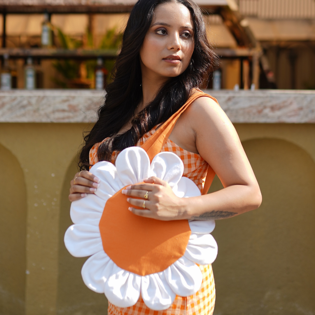 Sunflower tote | White Orange