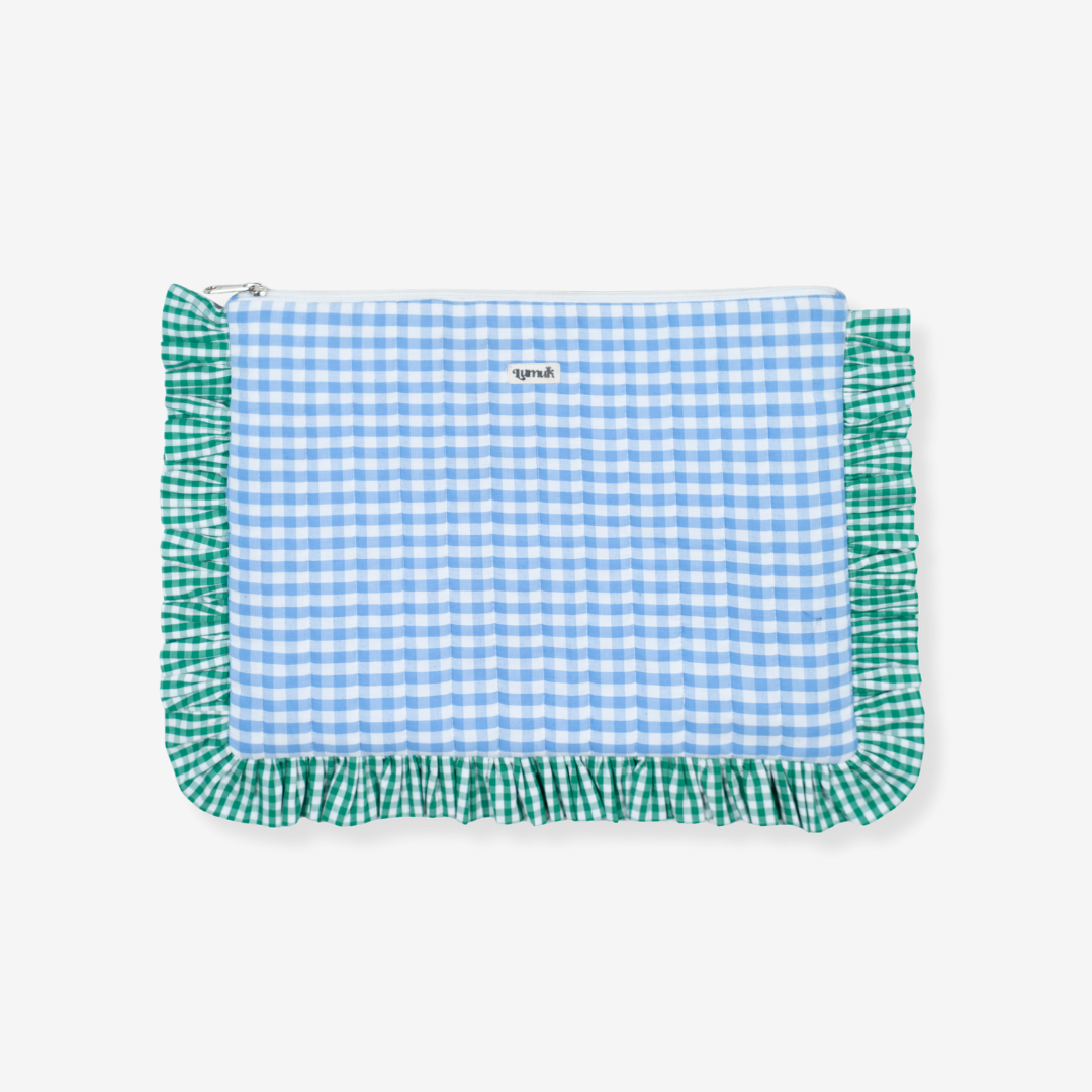 Ocean Eyes Pouches | Quilted Ruffle Pouch Set