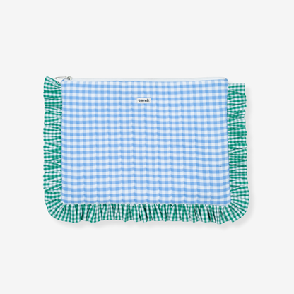 Ocean Eyes Pouches | Quilted Ruffle Pouch Set