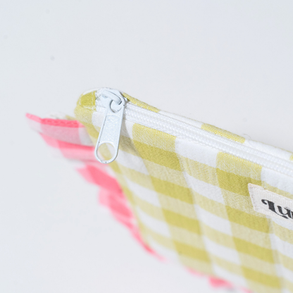Flamingo Flirt Pouches | Quilted Ruffle Pouch Set