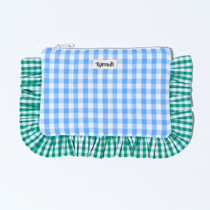 Ocean Eyes Pouches | Quilted Ruffle Pouch Set
