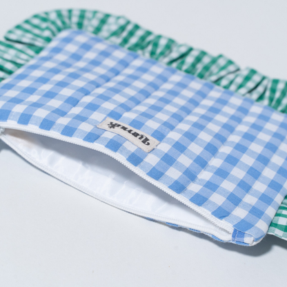 Ocean Eyes Pouches | Quilted Ruffle Pouch Set
