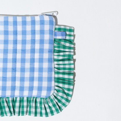 Ocean Eyes Pouches | Quilted Ruffle Pouch Set