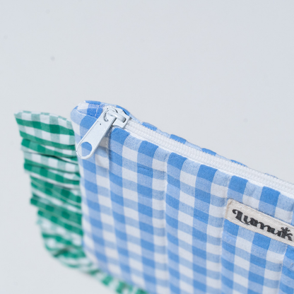 Ocean Eyes Pouches | Quilted Ruffle Pouch Set