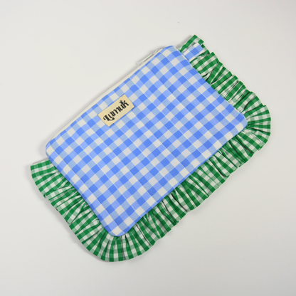 Ocean Eyes Pouches | Quilted Ruffle Pouch Set