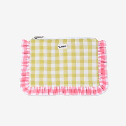 Flamingo Flirt Pouches | Quilted Ruffle Pouch Set