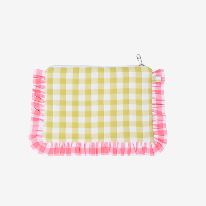 Flamingo Flirt Pouches | Quilted Ruffle Pouch Set