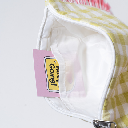 Flamingo Flirt Pouches | Quilted Ruffle Pouch Set