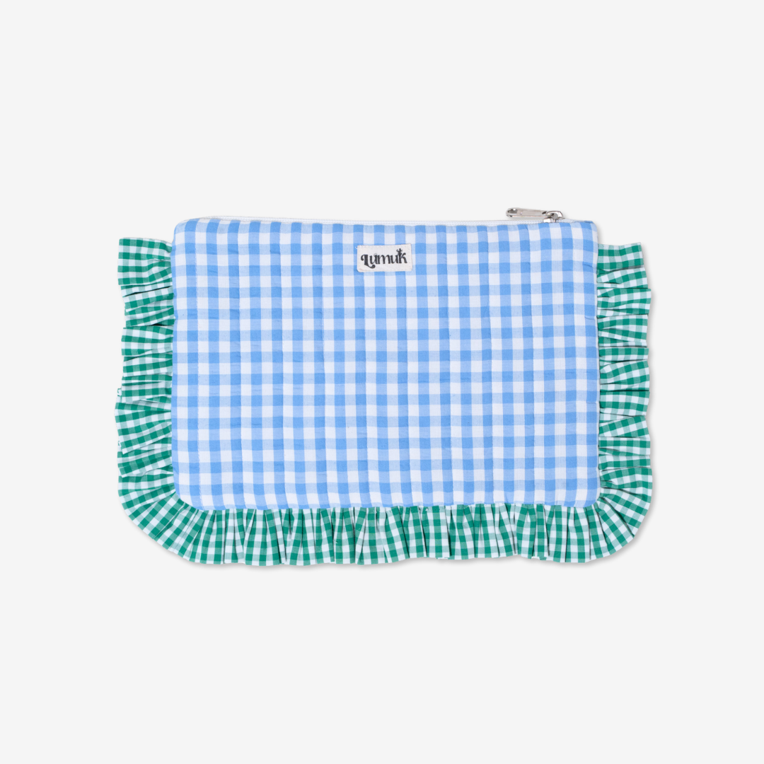 Ocean Eyes Pouches | Quilted Ruffle Pouch Set