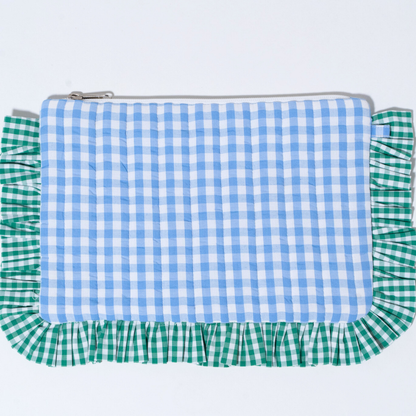 Ocean Eyes Pouches | Quilted Ruffle Pouch Set