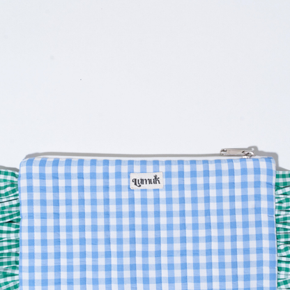 Ocean Eyes Pouches | Quilted Ruffle Pouch Set