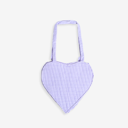Gingham Grove | A small heart bag | Purple