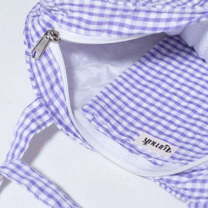 Gingham Grove | A small heart bag | Purple