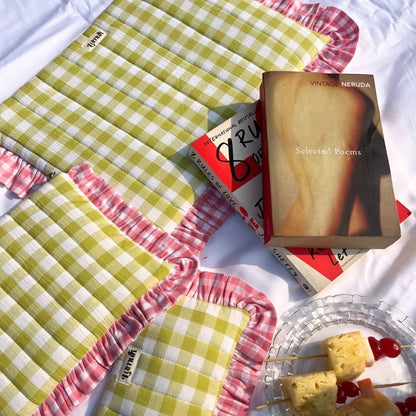 Flamingo Flirt Pouches | Quilted Ruffle Pouch Set