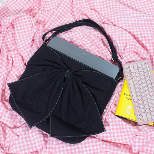 Big Knot It Bag | 15-inch Laptop Canvas Tote with Bow Detail
